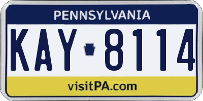 PA license plate KAY8114