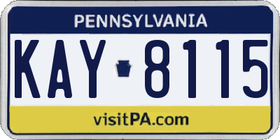 PA license plate KAY8115