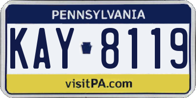 PA license plate KAY8119
