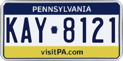 PA license plate KAY8121