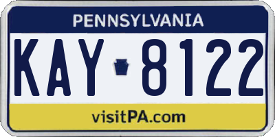 PA license plate KAY8122