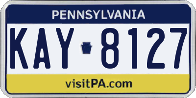 PA license plate KAY8127