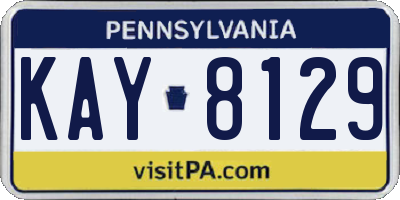 PA license plate KAY8129
