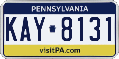 PA license plate KAY8131