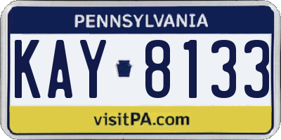 PA license plate KAY8133