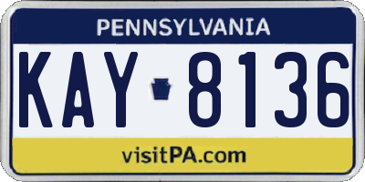 PA license plate KAY8136