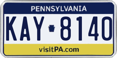 PA license plate KAY8140