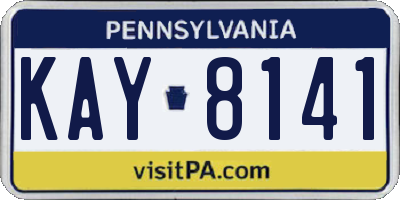 PA license plate KAY8141