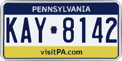PA license plate KAY8142