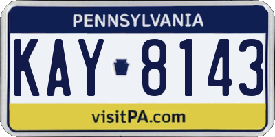 PA license plate KAY8143