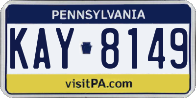 PA license plate KAY8149