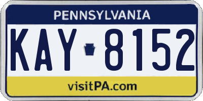 PA license plate KAY8152