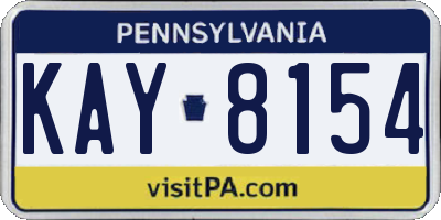 PA license plate KAY8154