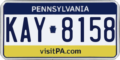 PA license plate KAY8158