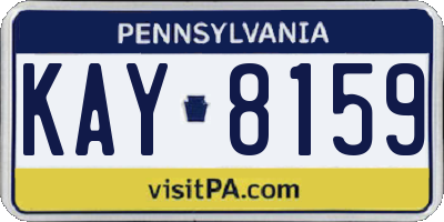 PA license plate KAY8159