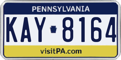 PA license plate KAY8164