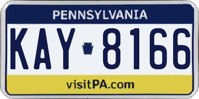 PA license plate KAY8166