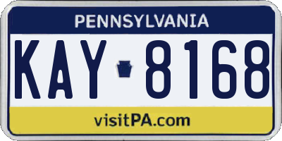 PA license plate KAY8168