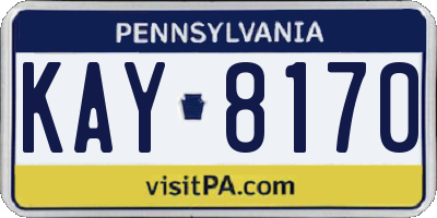PA license plate KAY8170