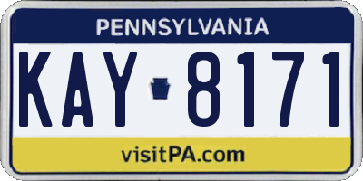 PA license plate KAY8171