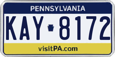PA license plate KAY8172