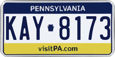 PA license plate KAY8173