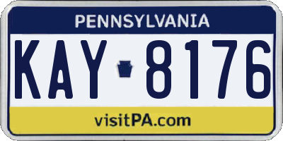 PA license plate KAY8176