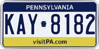 PA license plate KAY8182