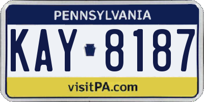 PA license plate KAY8187