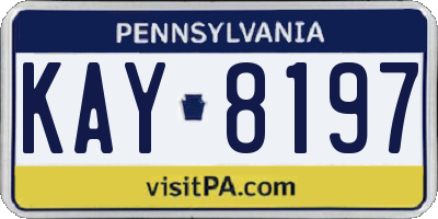 PA license plate KAY8197