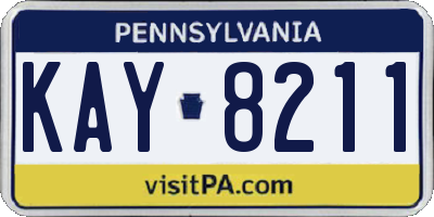 PA license plate KAY8211