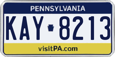 PA license plate KAY8213