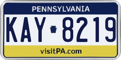 PA license plate KAY8219