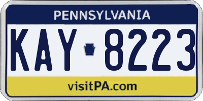 PA license plate KAY8223
