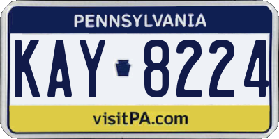 PA license plate KAY8224