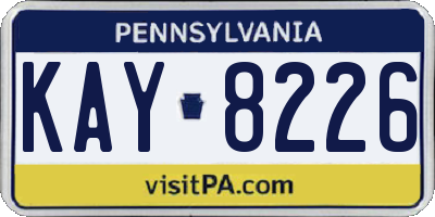 PA license plate KAY8226