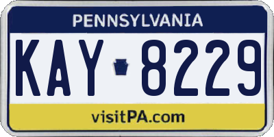 PA license plate KAY8229