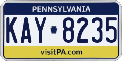 PA license plate KAY8235