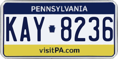 PA license plate KAY8236