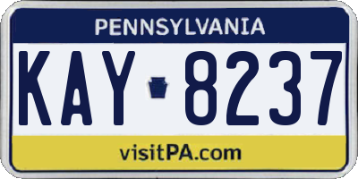 PA license plate KAY8237