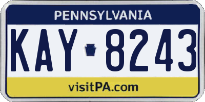 PA license plate KAY8243