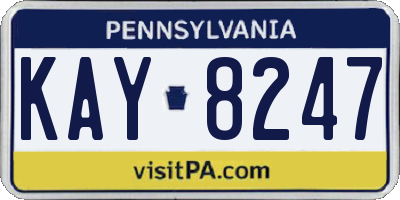 PA license plate KAY8247