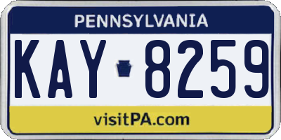 PA license plate KAY8259