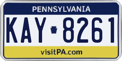 PA license plate KAY8261
