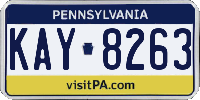 PA license plate KAY8263