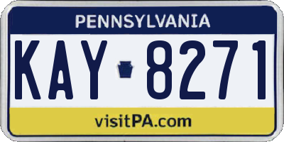 PA license plate KAY8271