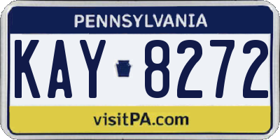 PA license plate KAY8272