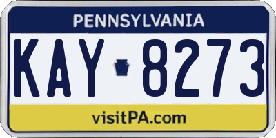 PA license plate KAY8273