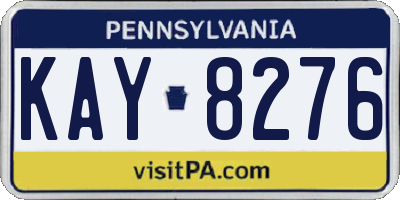 PA license plate KAY8276
