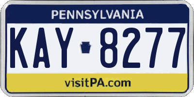 PA license plate KAY8277